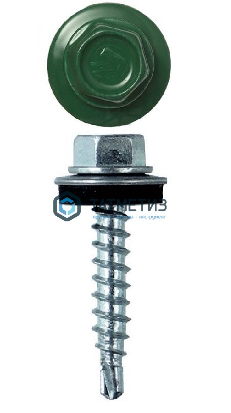 Саморез окраш.кров. 4,8х29 /6005/ (250 шт/уп) КК -  магазин крепежа «ТАТМЕТИЗ»