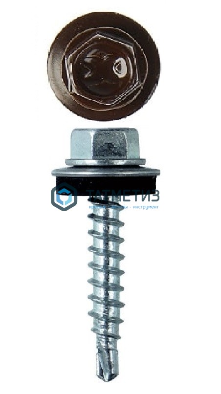 Саморез окраш.кров. 4,8х29 /8017/ (250 шт/уп) КК -  магазин крепежа «ТАТМЕТИЗ»