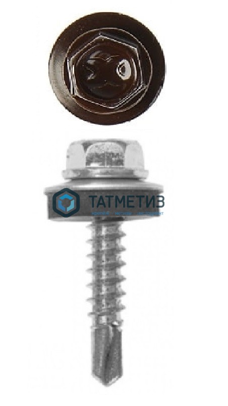 Саморез окраш.кров. 5,5х19 /8017/ (250 шт/уп) КК | «ТАТМЕТИЗ» Саморез окраш.кров. 5,5х19 /8017/ (250 шт/уп) КК - магазин крепежа «ТАТМЕТИЗ»