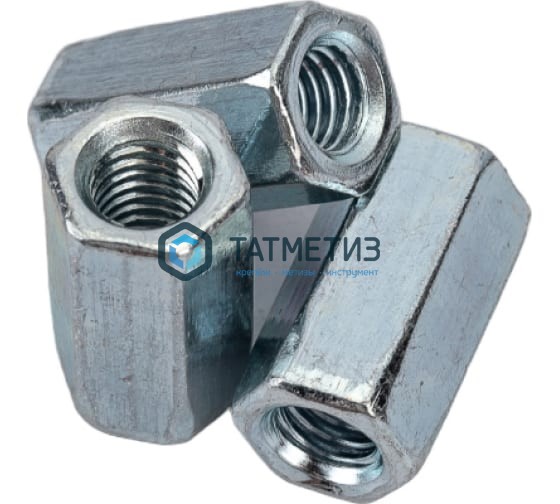 Гайка соединительная DIN 6334, оц М20  (100 шт/уп) R -  магазин «ТАТМЕТИЗ»