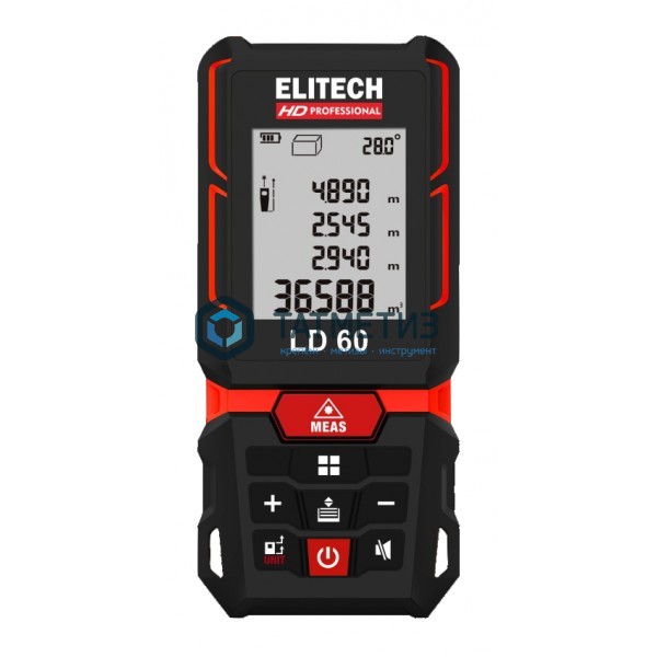Дальномер лазерный ELITECH HD ЛД 60 (3х1.5В(ААА),0.05–60м,точн,±1.5ммм,0.12кг,чех,кор) | «ТАТМЕТИЗ» Дальномер лазерный ELITECH HD ЛД 60 (3х1.5В(ААА),0.05–60м,точн,±1.5ммм,0.12кг,чех,кор) - магазин крепежа «ТАТМЕТИЗ»