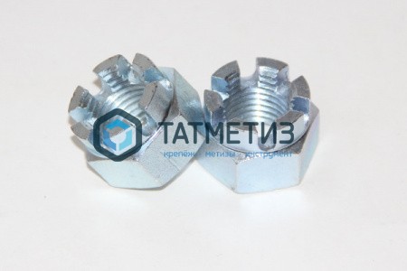 Гайка корончатая DIN 935, исп.2, оц М24 |  «ТАТМЕТИЗ» Гайка корончатая DIN 935, исп.2, оц М24 -  магазин крепежа «ТАТМЕТИЗ»