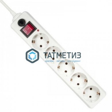 Удлинитель с сет.фильтром 5 х 5м с с/з 10А, IP20, 500SH-5-W ПВС3*0,75 BURO 992295 |  «ТАТМЕТИЗ» Удлинитель с сет.фильтром 5 х 5м с с/з 10А, IP20, 500SH-5-W ПВС3*0,75 BURO 992295 -  магазин крепежа «ТАТМЕТИЗ»
