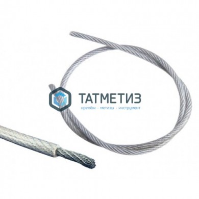 Трос с ПВХ стальной оц. 8-6  (100 м/бух) КТ |  «ТАТМЕТИЗ» Трос с ПВХ стальной оц. 8-6  (100 м/бух) КТ -  магазин крепежа «ТАТМЕТИЗ»