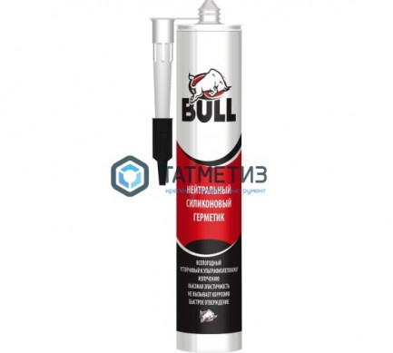 Герметик силиконовый Bull нейтральный БЕЛЫЙ 280 мл |  «ТАТМЕТИЗ» Герметик силиконовый Bull нейтральный БЕЛЫЙ 280 мл -  магазин крепежа «ТАТМЕТИЗ»