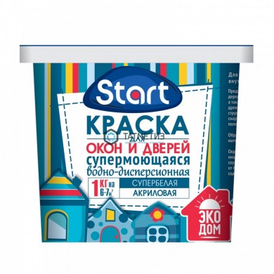 Краска акриловая для окон и дверей  СУПЕРБЕЛАЯ  СТАРТ 1кг-/9 |  «ТАТМЕТИЗ» Краска акриловая для окон и дверей  СУПЕРБЕЛАЯ  СТАРТ 1кг-/9 -  магазин крепежа «ТАТМЕТИЗ»