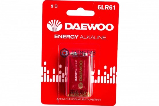 Батарейка алкалиновая тип Крона  6LR61 9В Energy DAEWOO |  «ТАТМЕТИЗ» Батарейка алкалиновая тип Крона  6LR61 9В Energy DAEWOO -  магазин крепежа «ТАТМЕТИЗ»