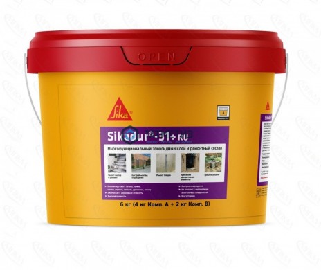 Клей эпоксидный Sika Sikadur-31 + RU, 6 кг (4+2) |  «ТАТМЕТИЗ» Клей эпоксидный Sika Sikadur-31 + RU, 6 кг (4+2) -  магазин крепежа «ТАТМЕТИЗ»