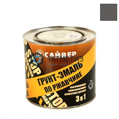Грунт-эмаль по ржавчине ХВ 3 в 1 Сайвер СЕРАЯ  1,8 кг-./6 |  «ТАТМЕТИЗ» Грунт-эмаль по ржавчине ХВ 3 в 1 Сайвер СЕРАЯ  1,8 кг-./6 -  магазин крепежа «ТАТМЕТИЗ»