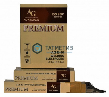 Электроды AG E-46 PREMIUM 4,0 х 350мм (5 кг/уп) |  «ТАТМЕТИЗ» Электроды AG E-46 PREMIUM 4,0 х 350мм (5 кг/уп) -  магазин крепежа «ТАТМЕТИЗ»