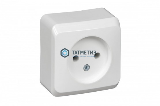 Розетка 1-м Этюд наруж, без заземл., без шторок, бел. PA16-001B | «ТАТМЕТИЗ» Розетка 1-м Этюд наруж, без заземл., без шторок, бел. PA16-001B - магазин крепежа «ТАТМЕТИЗ»