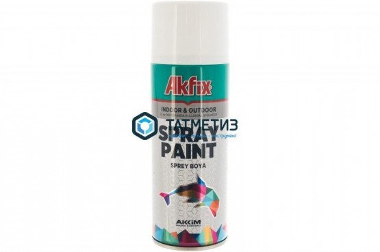 Краска аэроз. БЕЛАЯ  глянц. RAL9003 400Ml Gw.300Gr (6) Akfix |  «ТАТМЕТИЗ» Краска аэроз. БЕЛАЯ  глянц. RAL9003 400Ml Gw.300Gr (6) Akfix -  магазин крепежа «ТАТМЕТИЗ»