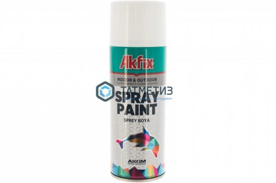 Краска аэроз. БЕЛАЯ  матов. RAL9003 400Ml Gw.300Gr (6) Akfix |  «ТАТМЕТИЗ» Краска аэроз. БЕЛАЯ  матов. RAL9003 400Ml Gw.300Gr (6) Akfix -  магазин крепежа «ТАТМЕТИЗ»